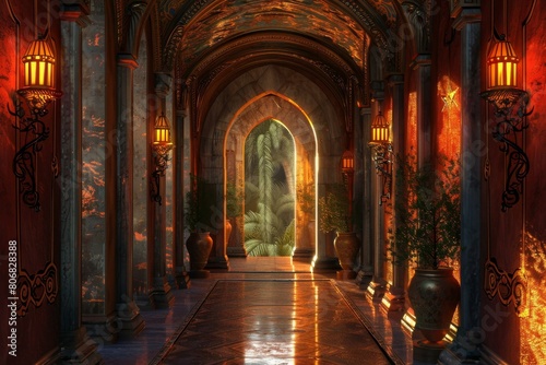 fantasy palace hallway