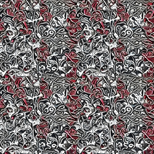 Ornate stylish festive background in red colors. Decorative bright old backdrop in light and dark tones. Cool creative image for postcard layout. Modern art of seamless pattern to wrapping Generative 