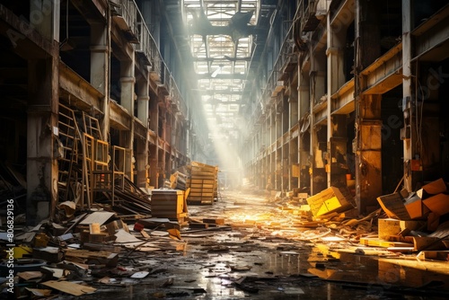 The remains of an abandoned factory building photo