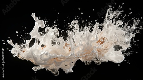 White and brown liquid splashing photo