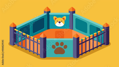 Whether youre at work running errands or just need a break this playpen gives pet owners peace of mind knowing their beloved pets are safe and. Vector illustration