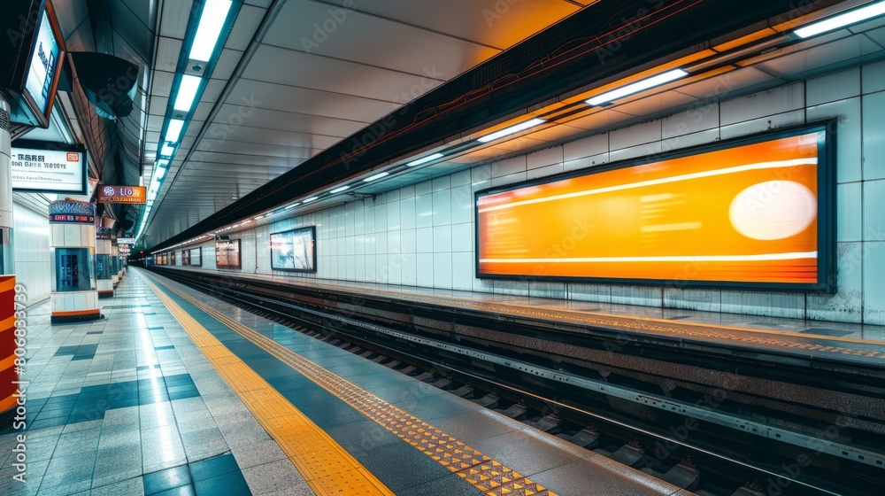 Billboard advertisements, promotions, and various announcements in the subway. Billboard advertisements, promotions, and various announcements in the subway.
