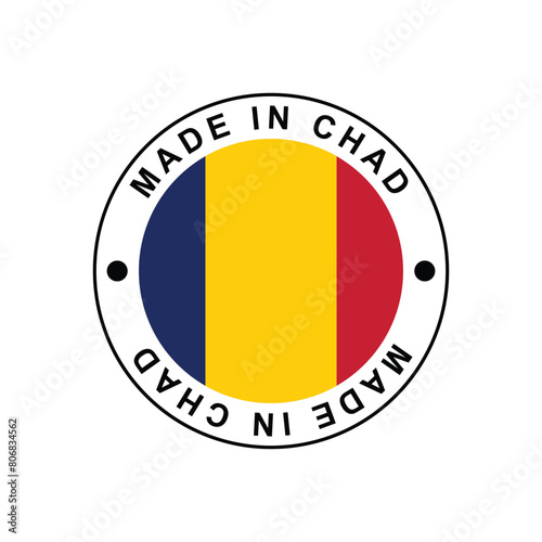 Free Download Made in Chad Stamp in circle with flag Vector template on white background - GFXLoad