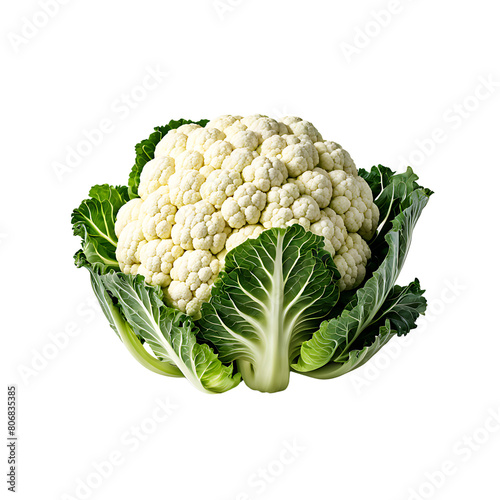 Ripe head of cauliflower isolated. Fresh vegetable. Healthy eating, vegetarian diet, organic food.