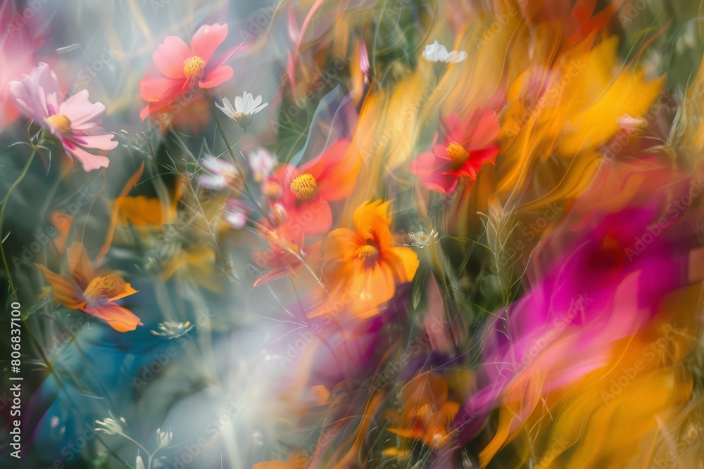 Obraz premium Blooming red poppy in a wheat field - Papaver rhoeas .. Beautiful simple AI generated image in 4K, unique.