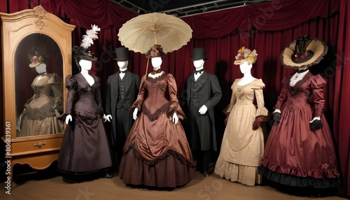 Victorian Theater Backstage Costumes Props Hist Upscaled 3 photo