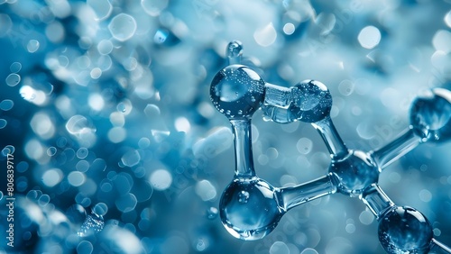 Creating Intelligent Nanostructures with Water Molecules, Oxygen Nanoparticles, and Acetone. Concept Nanostructures, Water Molecules, Oxygen Nanoparticles, Acetone, Intelligent Materials photo