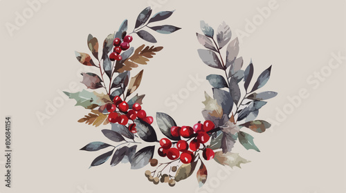 Wreath design over gray backgroundvector illustration photo