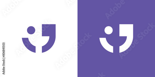 Abstract People and Quotes Logo Icon Symbol Vector Design Inspiration.