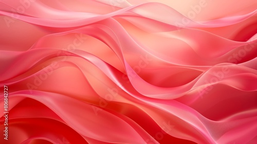 Red and pink background with three-dimensional smooth red waves.