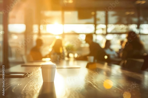 Close-up portrait of a business meeting in the office, generative AI. Beautiful simple AI generated image in 4K, unique.