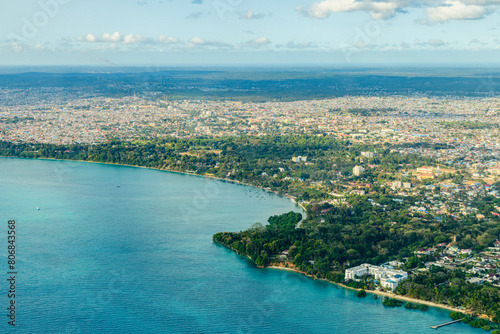 Aerial view of the Zanzibar city, capital of Zanzibar island (Unguja), Tanzania