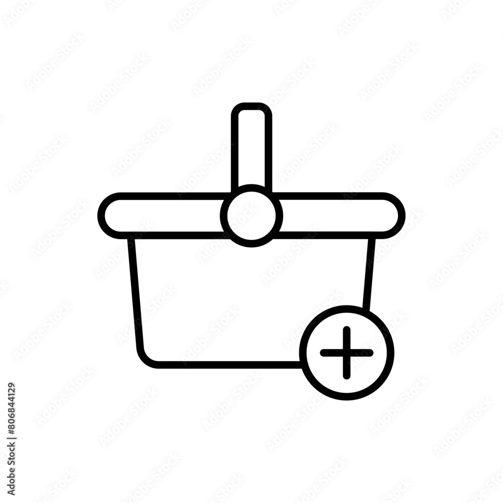 Add shopping outline icons, minimalist vector illustration ,simple transparent graphic element .Isolated on white background Add shopping outline icons, minimalist vector illustration ,simple transparent graphic element .Isolated on white background