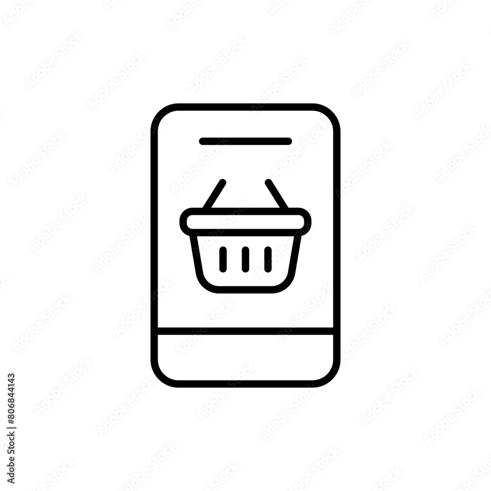 Shopping app outline icons, minimalist vector illustration ,simple transparent graphic element .Isolated on white background Shopping app outline icons, minimalist vector illustration ,simple transparent graphic element .Isolated on white background