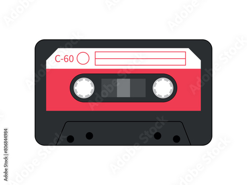 Retro style of the 90s. Realistic old-school sound recording technology. Audio cassettes of the 90s. Vector illustration