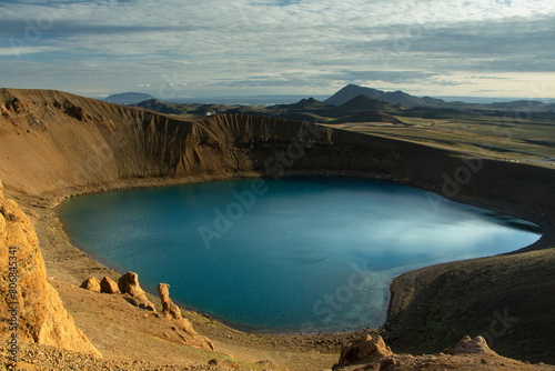 Lake Viti Crater in Krafla Volcano in the Myvatn region in northern Iceland photo