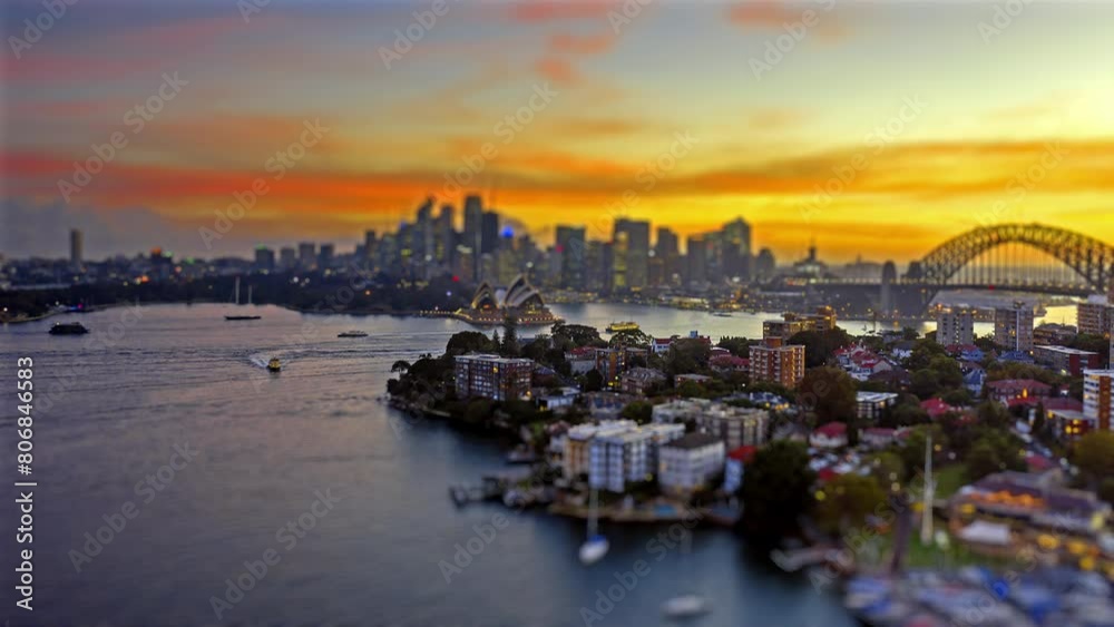 Sydney Australia Aerial Sunset Timelapse Sydney Australia Aerial Sunset Timelapse