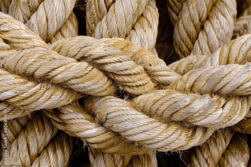 Close-Up of Rope on Black Background for a Textured Photo or Design Element. Beautiful simple AI generated image in 4K, unique. Close-Up of Rope on Black Background for a Textured Photo or Design Element. Beautiful simple AI generated image in 4K, unique.