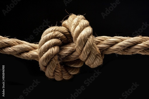 Close-up of a heart-shaped knot in a sturdy rope against a blurred background.. Beautiful simple AI generated image in 4K, unique. © ArtSpree