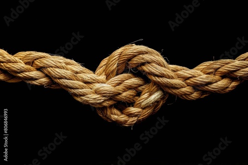 Close-Up of Rope on Black Background for a Textured Photo or Design Element. Beautiful simple AI generated image in 4K, unique. © ArtSpree
