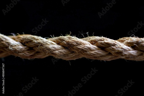 Close-up of colorful ropes tied on a black background.. Beautiful simple AI generated image in 4K, unique.