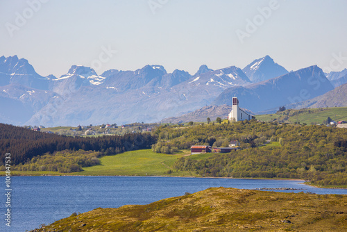 Idyllic landscape view from Lofoten, Norway photo