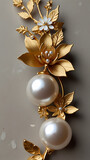 golden floral and white pearl