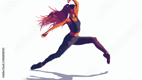 Young female dancer on white background style