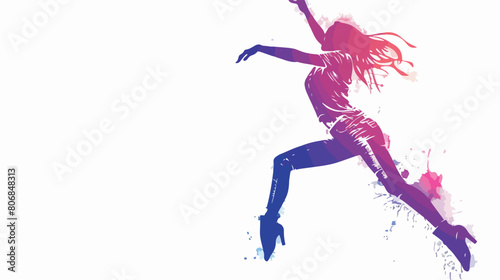 Young female dancer on white background style