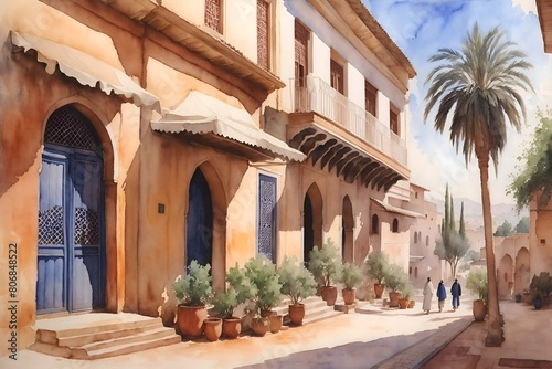 Tlemcen Algeria Country Landscape Illustration Art