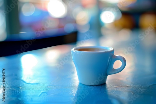 Wallpaper Mural A black coffee cup with espresso coffee stands on a wooden table. close-up. Beautiful simple AI generated image in 4K, unique. Torontodigital.ca