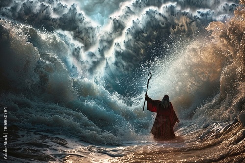 Moses splits the Red Sea A magnificent display of divine deliverance photo
