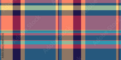 Straight fabric background check, colour textile texture tartan. Cold pattern vector seamless plaid in cyan and pink colors.