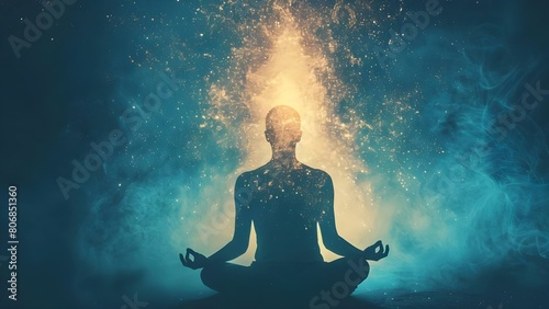 Exploring the Power of Deep Meditation: Spiritual Connection, Telepathic Communication, and Astral Bonds. Concept Spiritual Awakening, Telepathy, Astral Projection, Meditation Journeys