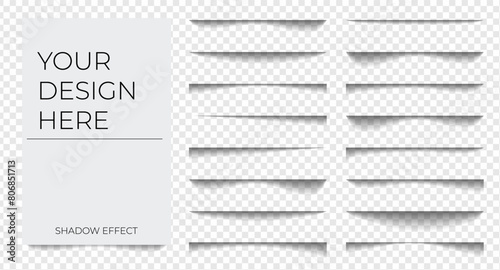 Set of realistic shadow effect different shapes page separation