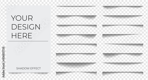 Set of realistic shadow effect different shapes page separation