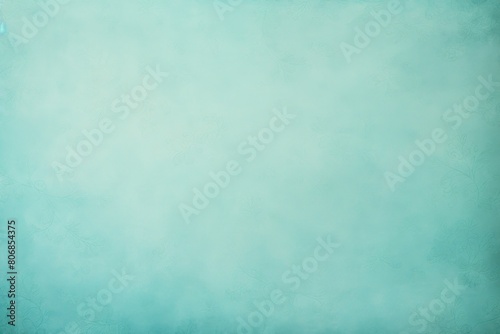 Turquoise soft pastel color background parchment with a thin barely noticeable floral ornament, wallpaper copy space, vintage design blank 