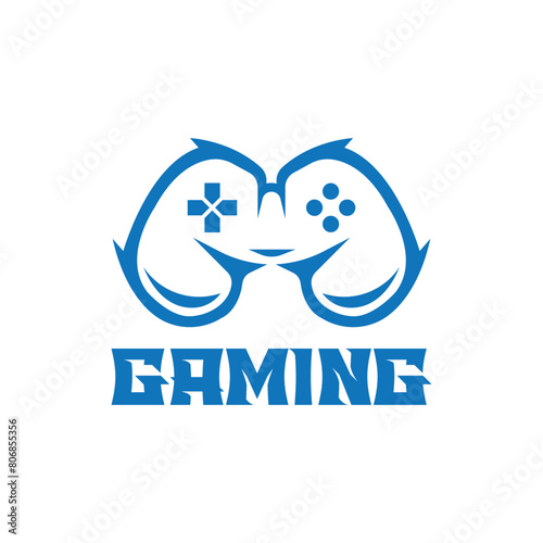 Bold gaming controller logo icon vector