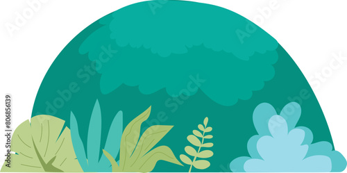 Cartoon bush illustration on transparent background.
