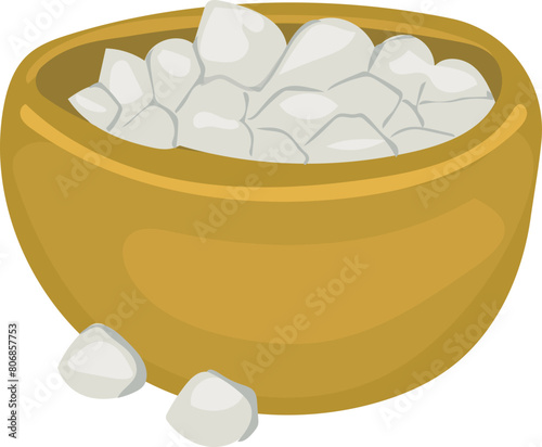 White clay filler illustration on transparent background.
