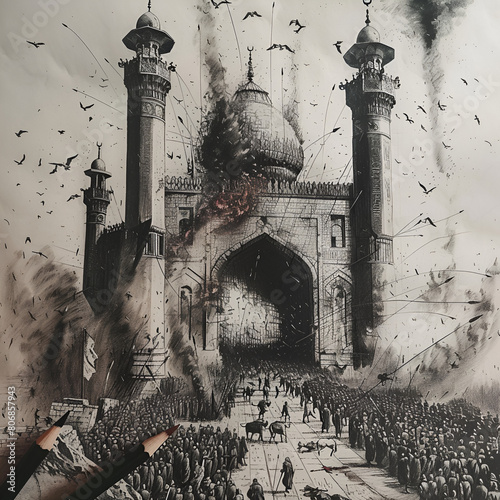 Draw a Depiction of Incident of Karbala Generative Ai

 photo