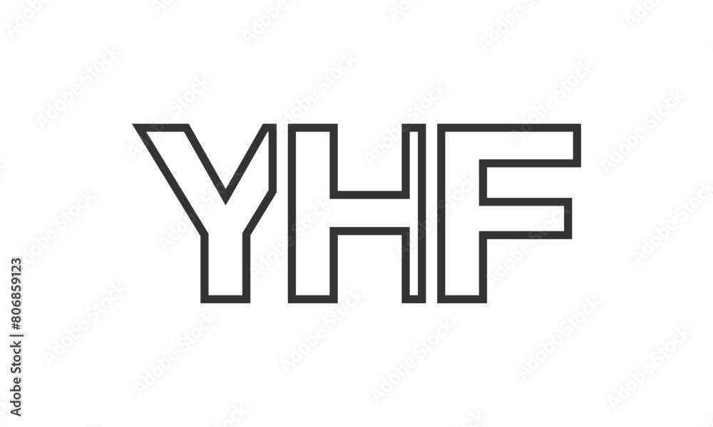YHF logo design template with strong and modern bold text. Initial based vector logotype featuring simple and minimal typography. Trendy company identity. YHF logo design template with strong and modern bold text. Initial based vector logotype featuring simple and minimal typography. Trendy company identity.