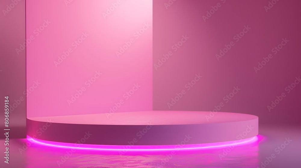 3d pink neon product platform 3d pink neon product platform