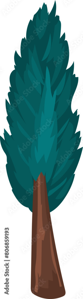 Obraz premium Cartoon tree illustration on transparent background. 