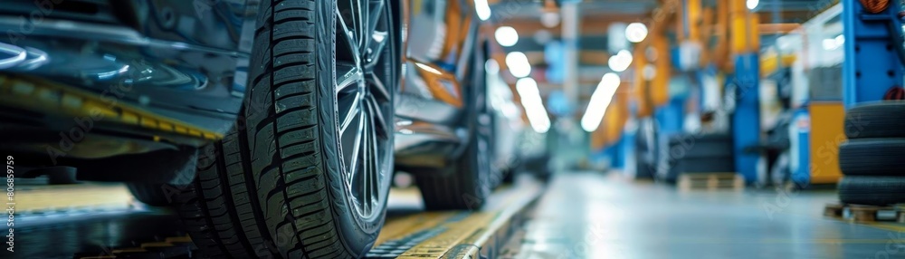custom made wallpaper toronto digitalA technician at an automotive service center, working on changing a cars tires from winter to summer versions, with a focus on safety and performance enhancement