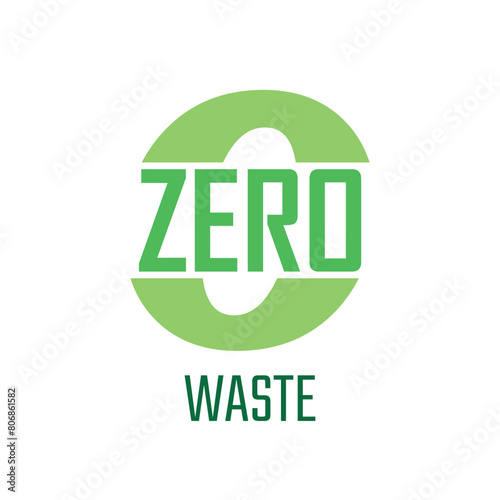 Zero waste concept, recyclable material, logo design, reduce, reuse, recycle, save the earth and nature, go green, environment day, eco friendly