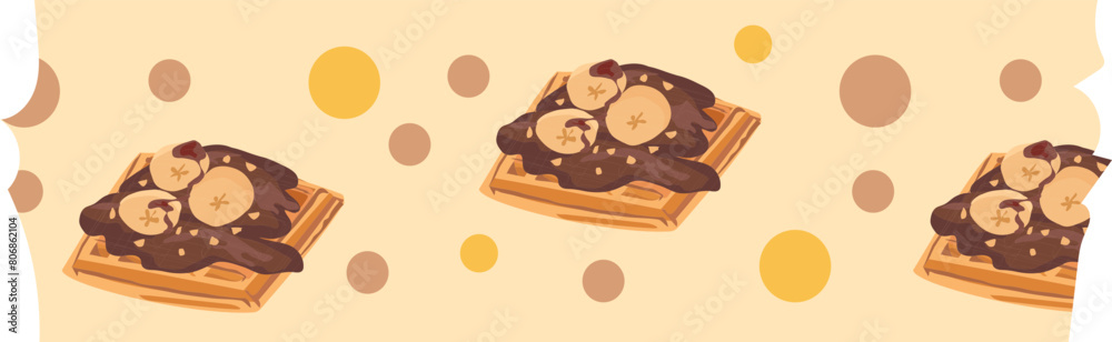 Fototapeta premium Waffle washi tape on transparent background. 