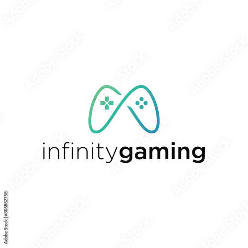 Infinity gaming controller logo icon vector