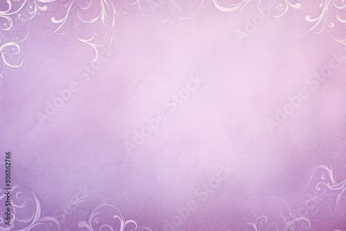 Violet soft pastel color background parchment with a thin barely noticeable floral ornament, wallpaper copy space, vintage design blank copyspace