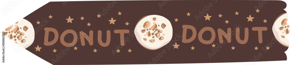 Obraz premium Donuts washi tape on transparent background.